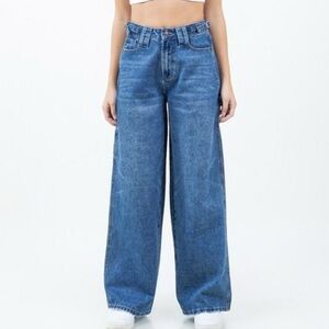 Women's Blue Wide-Leg Jeans